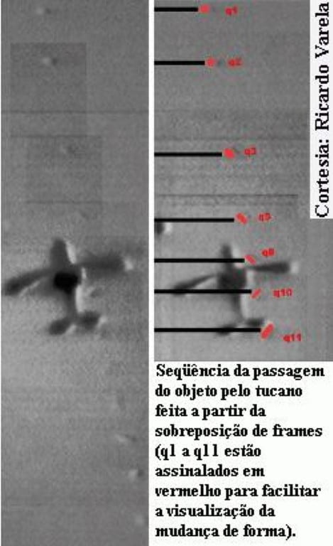 UFO é filmado durante exibição da Esquadrilha da Fumaça em São José dos Campos 2 Análise de trajetória e velocidade do objeto quadro a quadro impressionou especialista do INPE (Cortesia Ricardo Varela)