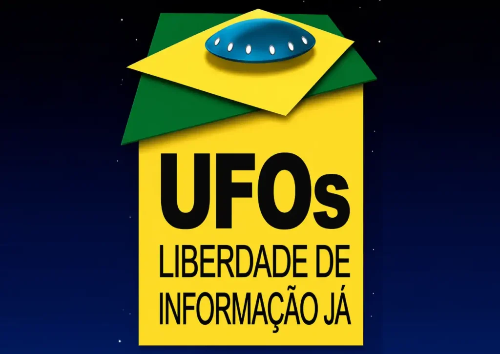 Campanha pede liberação de documentos sobre OVNIs no Brasil 1 Logotipo da campanha UFOs Liberdade de Informacao Ja em 2004 h