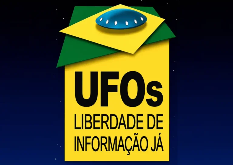 Logotipo da campanha UFOs Liberdade de Informacao Ja em 2004 h