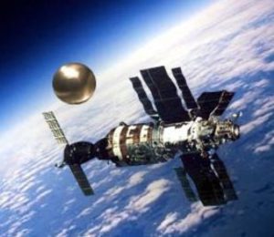 Representação artística do suposto encontro da Salyut-6