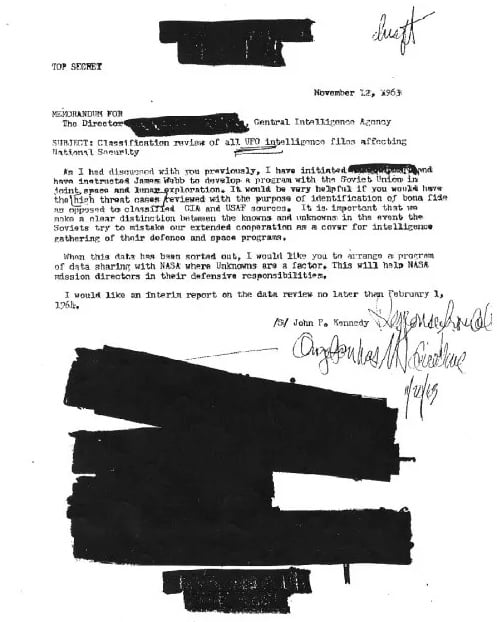 Autor alega que documento liga morte de JFK a óvnis