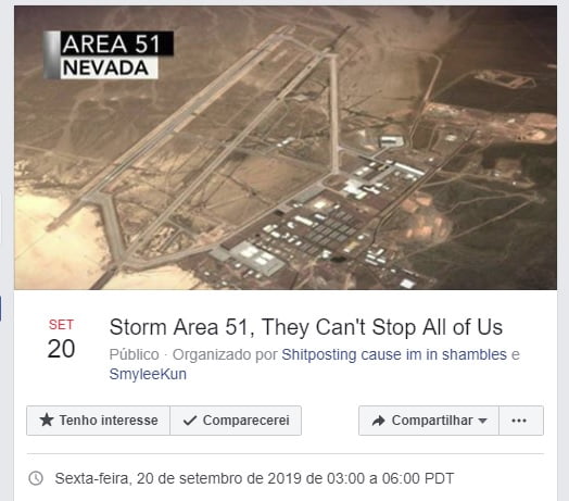 Evento no Facebook promete caça a alienígenas na área 51