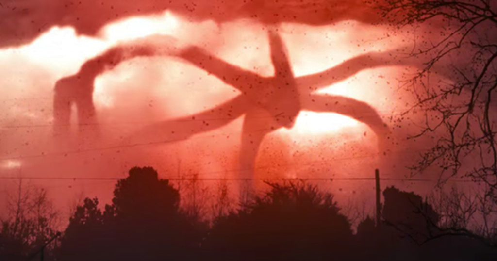 O inseto parece o Monstro das Sombras de Stranger Thinks 