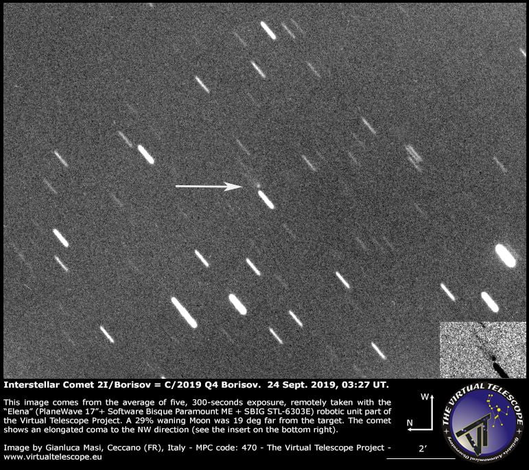 Viajante interestelar possui 14 vezes o tamanho da Terra e cauda de 160 mil km