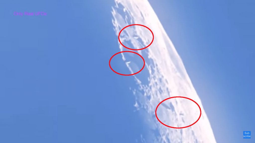 OVNIs gigantes sobrevoando a Lua