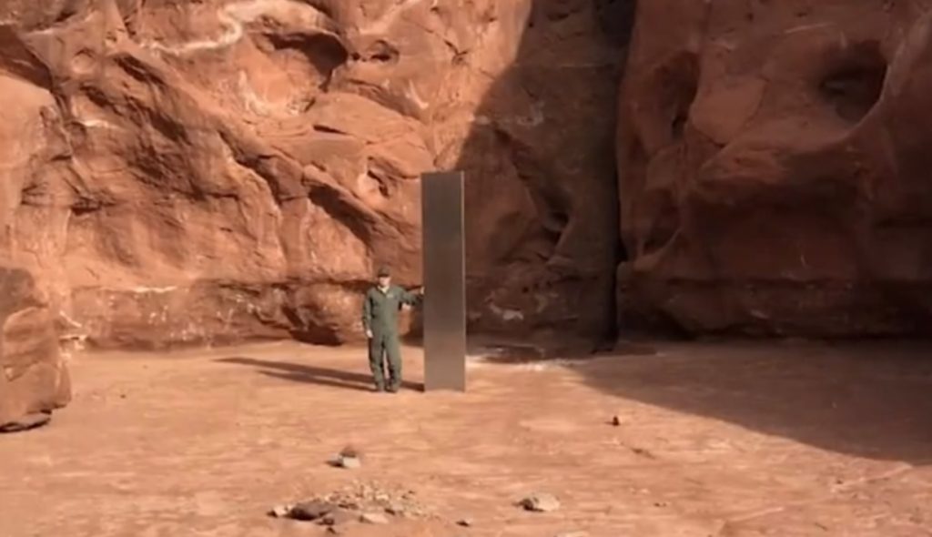 Estranho monólito de Utah começa a revelar seus segredos 1 O estranho Monólito de Utah começa a revelar seus segredos (imagem: Departamento de Polícia de Utah)