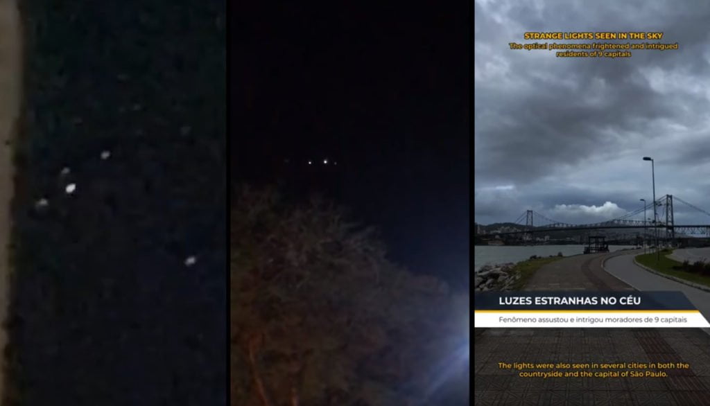 Luzes estranhas em vários locais do mundo: óvnis ou Starlinks? 1 Luzes estranhas filmadas em vários locais do brasil e do mundo