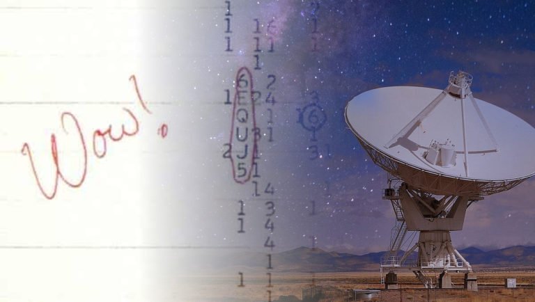 Sinal Wow, imagem do Big Ear Radio Observatory e North American Astrophysical Observatory/montagem usando imagem de Pierluigi D´Amelio/Pixabay
