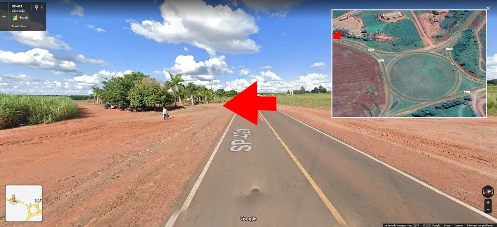 De caminhoneiro abduzido a divulgador da Ufologia: o caso Marcio, de Cambé 2 Rodovia SP 421, local aproximado onde o caminhão de Marcio parou. Atualmente há instalação industrial onde ocorreu a insolita experiência - Imagens Google Maps