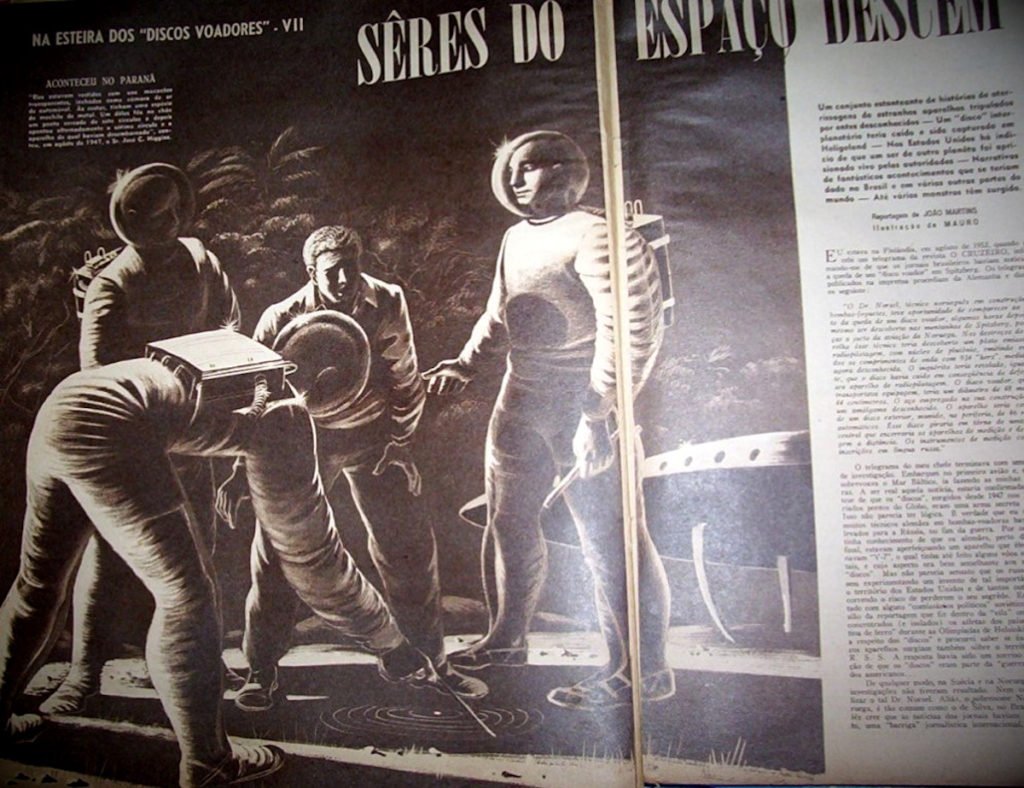 Caso José Higgins: precursor do pacifismo antinuclear dos aliens? 1 Caso Jose Higgins 1947, na edição de 13 de novembro de 1954 da revista O Cruzeiro (Reprodução/Arquivo Pablo Villarrubia)