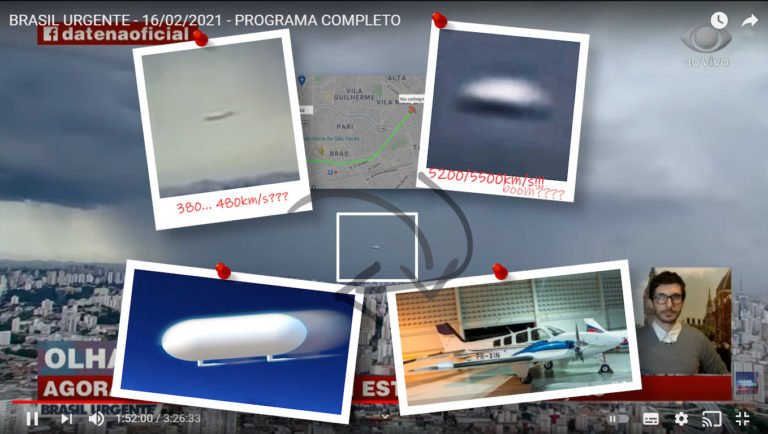 Dúvida entre UFO e aeronave convencional no caso do óvni do Datena