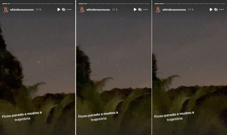 O comediante e youtuber Whindersson Nunes Batista filmou o que acredita ser um óvni na madrugada desta segunda-feira 29 de março de 2021 (Reprodução Instagram)