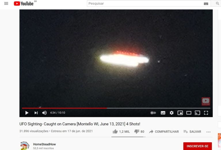 Família de Montello, no Wisconsin, publica incrível registro de UFO com janelas vermelhas