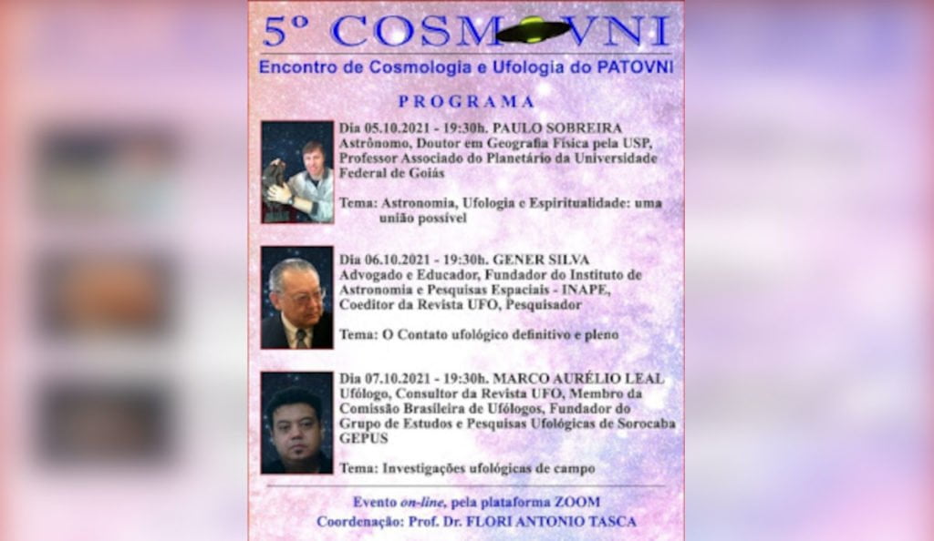 Grupo promove 5º Encontro de Cosmologia e Ufologia em formato virtual 1 5º Cosmovni sera realizado em plataforma virtual pelo grupo Patovni