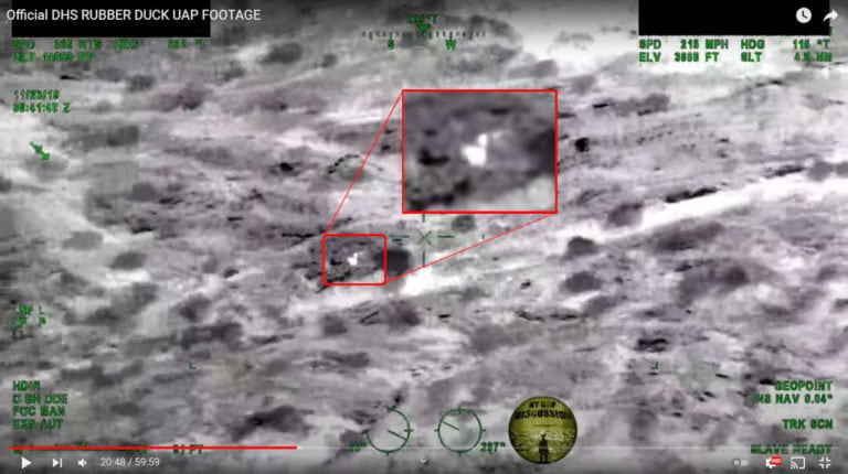 Rubber Duck - imagem captada por uma câmera FLIR em aeronave de reconhecimento - UFO (ou UAP), balões ou outra coisa (Imagem - Reprodução Youtube)