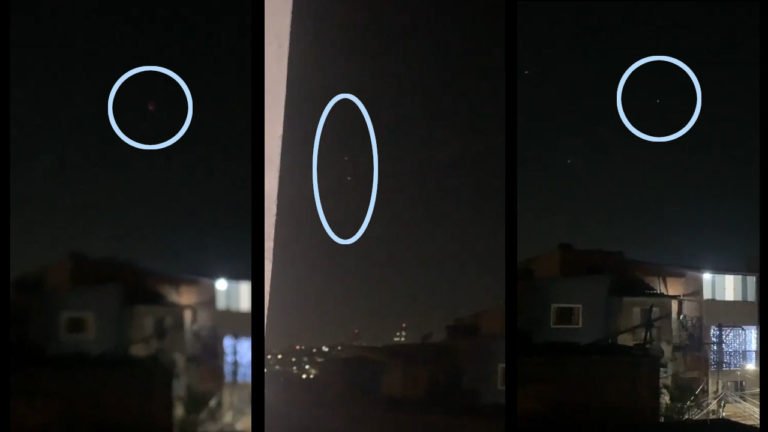 Quadros extraídos dos trechos em vídeo de estranhos objetos nos céus na região de Carapicuíba e Osasco (SP), na última segunda-feira, 22 de novembro de 2021 (Imagens cedidas por Kamila Melo)