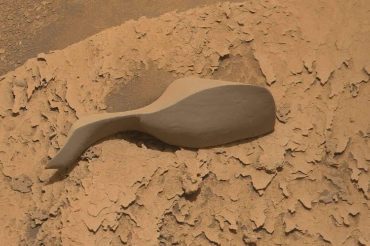 "Tic Tac" em Marte? Tamanho expõe erro no paralelo com famoso UAP da Marinha dos EUA 4 Imagem de uma pedra polida em Marte a Foto Nasa JPL Caltech MSSS Kevin M. Gill Divulgacao