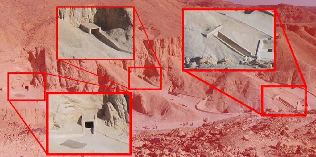 Portal de alienígenas do passado, egípcios em Marte ou... uma rachadura? 3 Um recorte do Vale dos Reis, no Egito, para comparação com o efeito visual da imagem obtida em Marte (imagem original - Wikipedia)