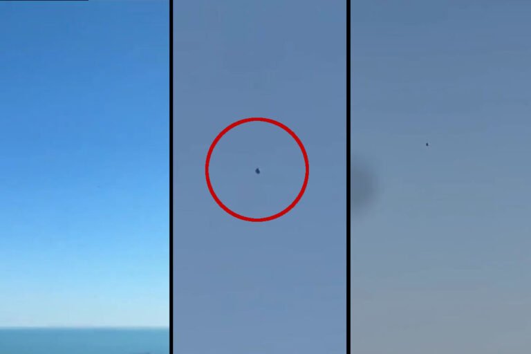 Uma suposta filmagem de objeto sobre a região dos Grandes Lagos, entre Michigan (EUA), e Ontário, no Canadá (Credito: Reprodução)