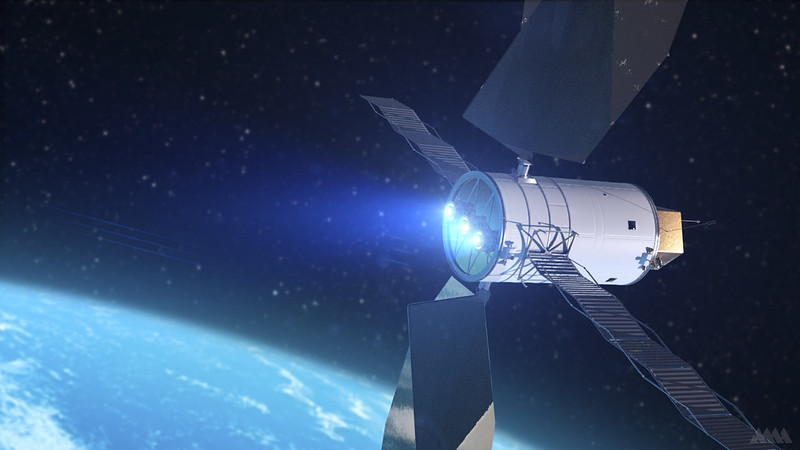 Novas tecnologias poderão levar exploração espacial a outras estrelas em duas décadas 3 Artist s Concept of a Solar Electric Propulsion System Credit Analytical Mechanics Associates NASA