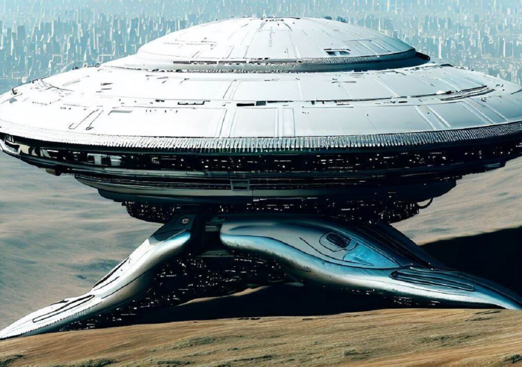 Edificação esconderia um óvni à vista de todos. É o que diz jornalista australiano (Portal Vigília/Dall E)