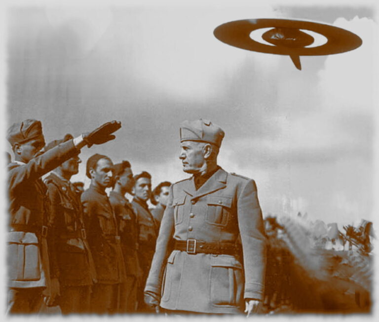 Pesquisador diz que a partir de queda de óvni na Lombardia, Itália, em 1933, Mussolini criou programa secreto para estudar a nave. Montagem sobre foto Wikimedia/Creative Commons