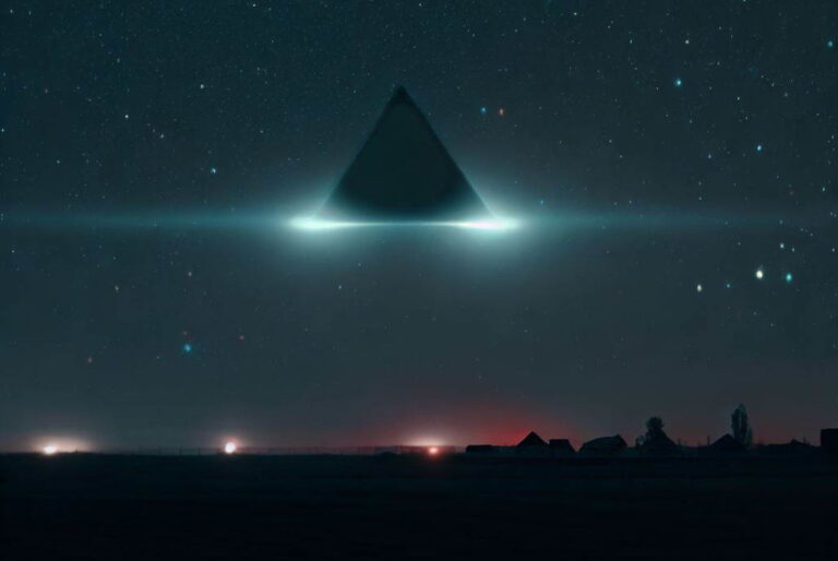 Ilustração de óvni triangular - ataque na Argentina? (Imagem: Dall-E/Portal Vigília)