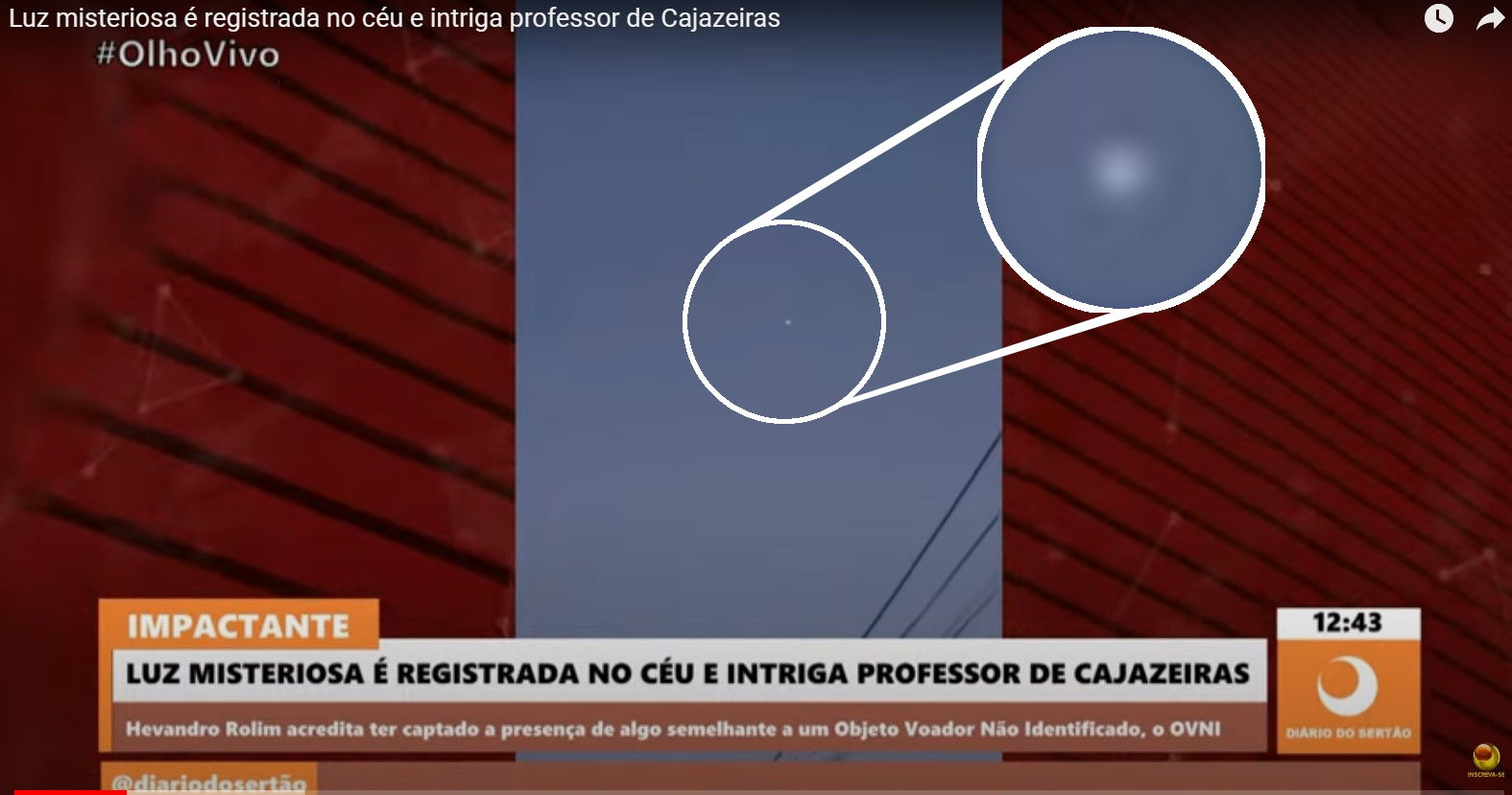 Professor registra óvni em Cajazeiras, na Paraíba 1 Professor registra óvni em Cajazeiras, na Paraíba
