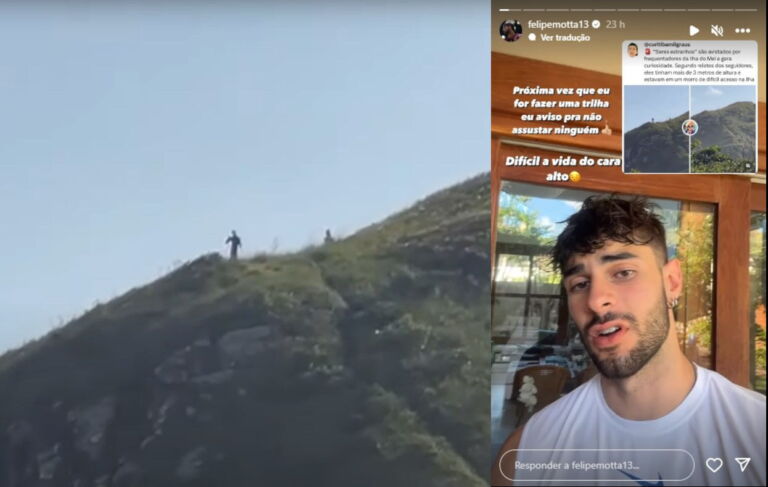 Jogador de basquete reclama bem humorado de ser chamado de ser estranho na Ilha do Mel (Fotos: reprodução - Instagram)