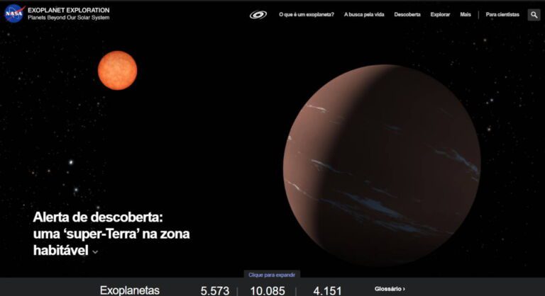 Exoplanets Exploration - site da NASA dedicado a divulgar descobertas fora do sistema solar (Reprodução - NASA)