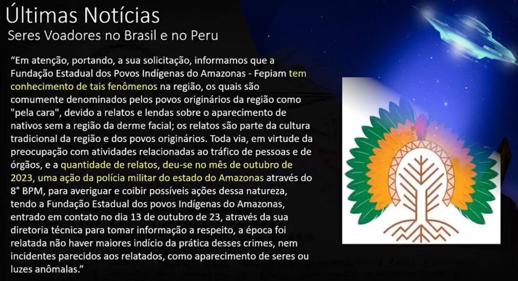 Mistérios da floresta: investigação policial buscou seres voadores no Amazonas 1 Polícia confirma que investigou, no ano passado (2023), ataques ligados a lendas indígenas sobre seres voadores na região amazônica (Reprodução Canal Rony Vernet)