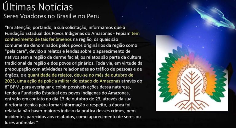 Polícia confirma que investigou, no ano passado (2023), ataques ligados a lendas indígenas sobre seres voadores na região amazônica (Reprodução Canal Rony Vernet)