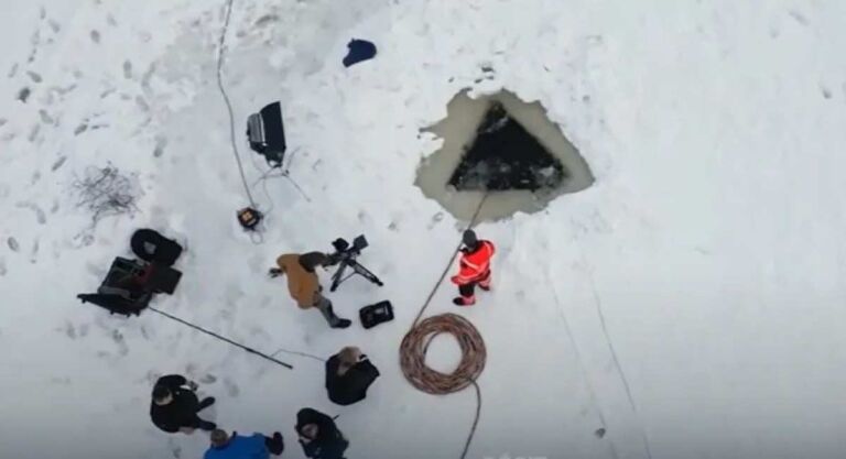 Equipe tenta resgatar suposto OVNI de 14 metros que teria caído em lago na Noruega há 77 anos (Reprodução/Youtube/UFOvni2012)