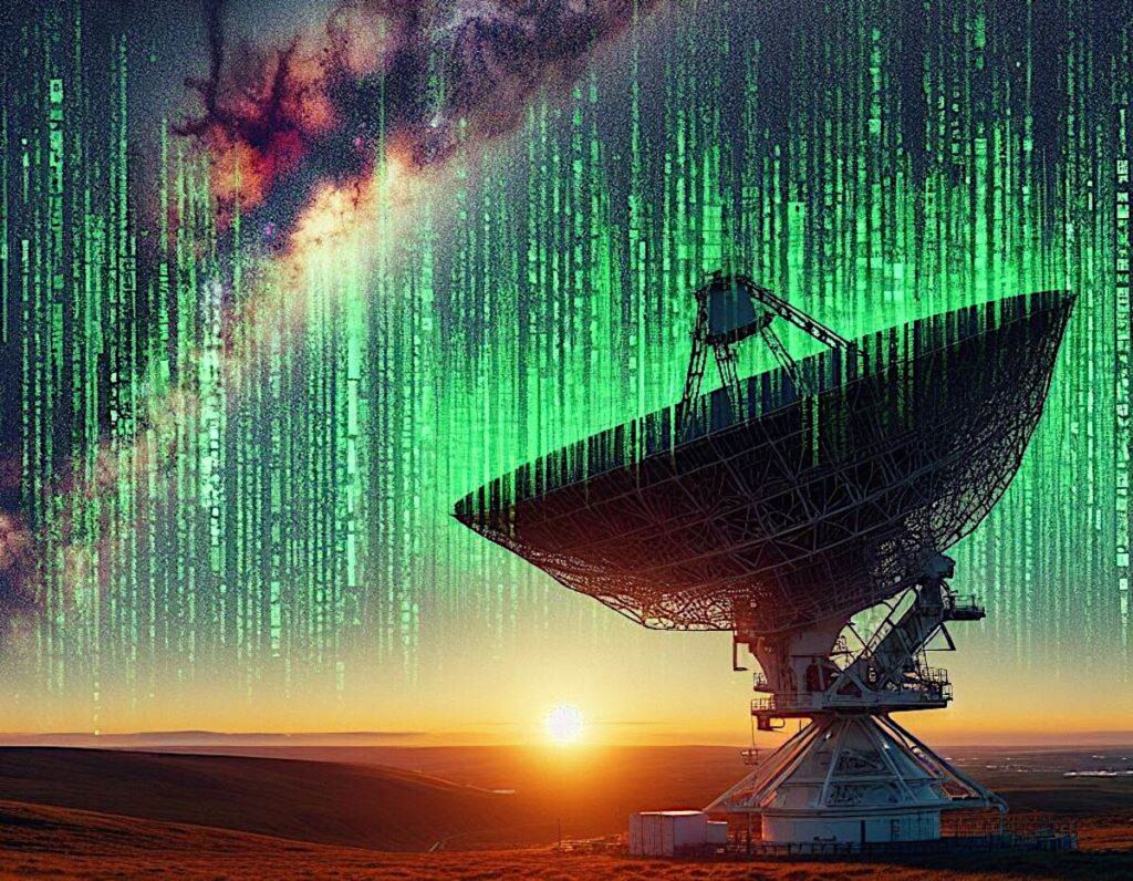 Inteligência Artificial em Busca de Sinais Extraterrestres (Portal VIgília e Dall-E via Bing)