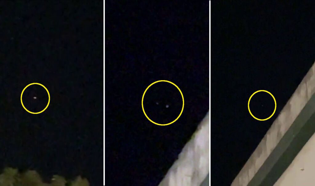 Óvnis ou drones? Investigação esclarece vídeos de luzes misteriosas 1 Capturas de tela dos vídeos das luzes misteriosas em Santiago, RS (Imagens cedidas por Rodrigo Moura Visoni)