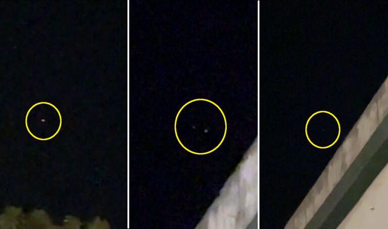 Capturas de tela dos vídeos das luzes misteriosas em Santiago, RS (Imagens cedidas por Rodrigo Moura Visoni)