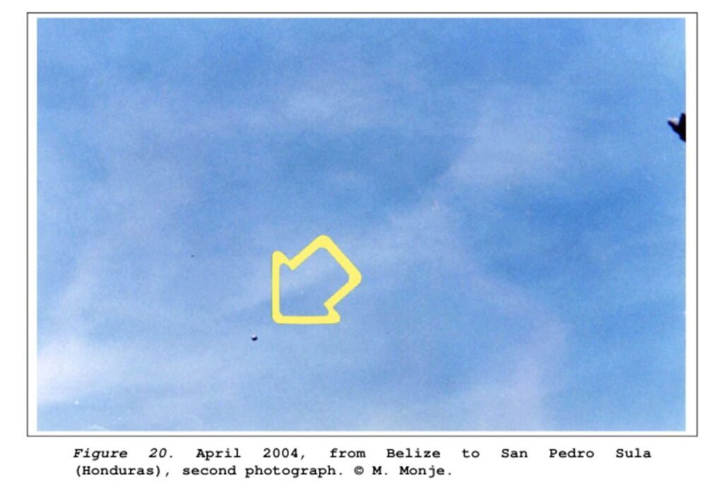 Estudo detalha registros de esferas voadoras na história da Ufologia 1 Imagem analisada pelo relatório Esferas nas Imagens de UAP Aéreos (Reprodução/Spheres In Airbone UAP Imagery/Ballester Olmos e Martin Shough)