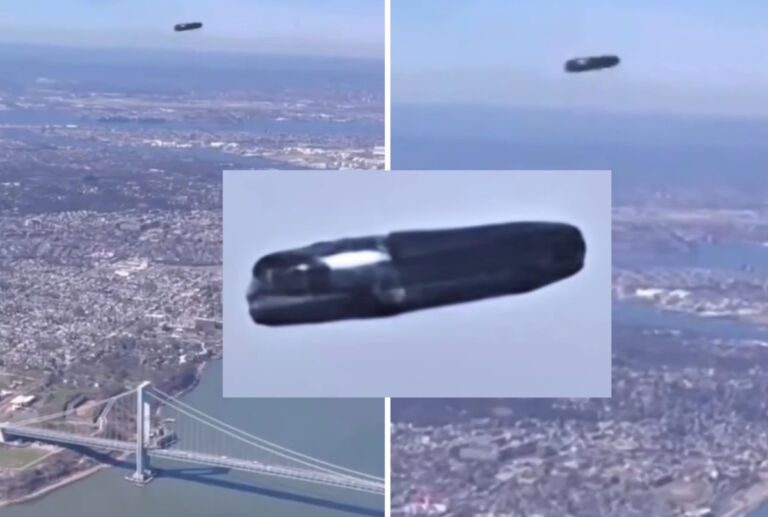 UFO metálico capturado em vídeo por passageiro de voo entre Nova Iorque e Flórida (Reprodução/Reddit)