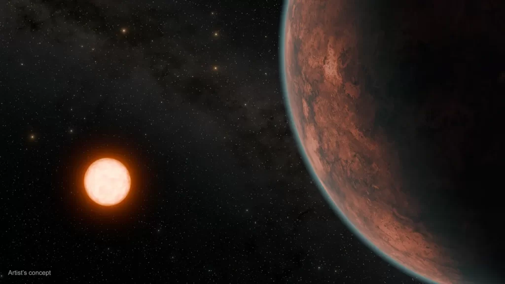 Gliese 12b: o novo horizonte na busca por exoplanetas habitáveis 1 Gliese 12 b, que orbita uma estrela anã vermelha fria localizada a apenas 40 anos-luz de distância, promete dizer aos astrónomos mais sobre como os planetas próximos das suas estrelas retêm ou perdem as suas atmosferas. Neste conceito artístico, Gliese 12 b é mostrado mantendo uma atmosfera tênue. Imagem: NASA/JPL-Caltech/R. Hurt (Caltech-IPAC)