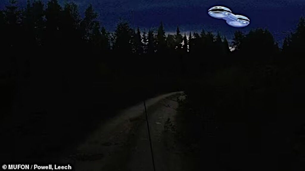 Um encontro com OVNI "halteres" em Ontário que rendeu novas patentes 1 Reconstituição do encontro com OVNI halter em Ontário que rendeu novas patentes por contratante do Departamento de Defesa dos EUA (Crédito - Mufon)