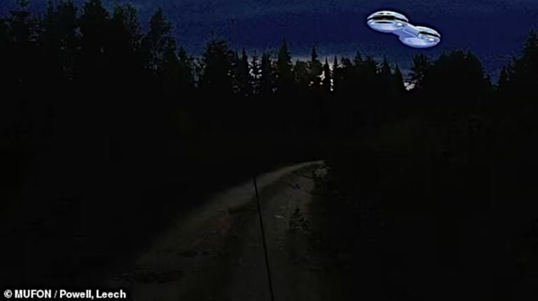 Reconstituição do encontro com OVNI halter em Ontário que rendeu novas patentes por contratante do Departamento de Defesa dos EUA (Crédito - Mufon)