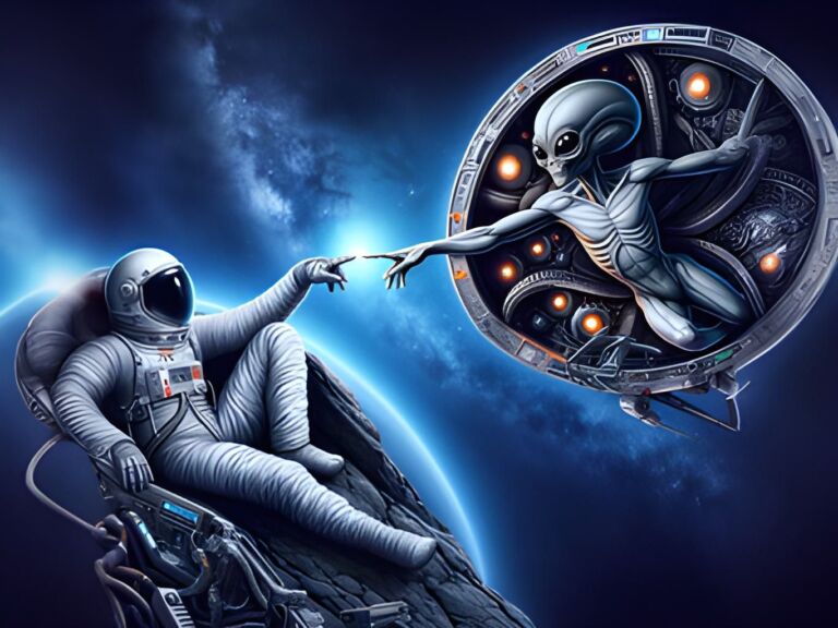 descoberta de vida extraterrestre (Ilustração gerada por IA - Crédito: Portal Vigília)