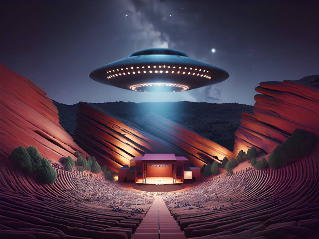 Testemunhas relatam OVNI em forma de disco no anfiteatro Red Rocks, no Colorado 1 Funcionarios alegam ter visto disco voador sobre o anfiteatro Red Rocks apos show
