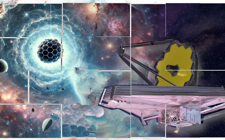 Telescópio James Webb detecta objeto vindo para a Terra ou anatomia de uma conspiração (arte-montagem com auxílio de IA)
