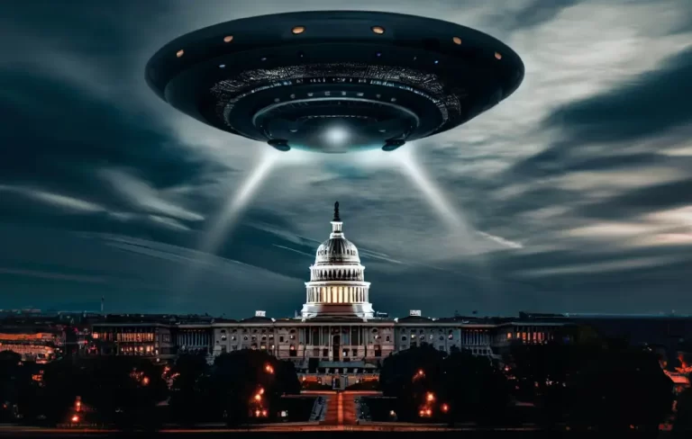 Ufo gigante sobre o capitólio (Imagem gerada por IA)