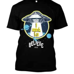 Camiseta I Want To Believe - Eu quero acreditar, estilizada - Linha Cores