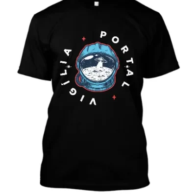 Camiseta Astronauta avista OVNI na Lua - Linha Cores Classic