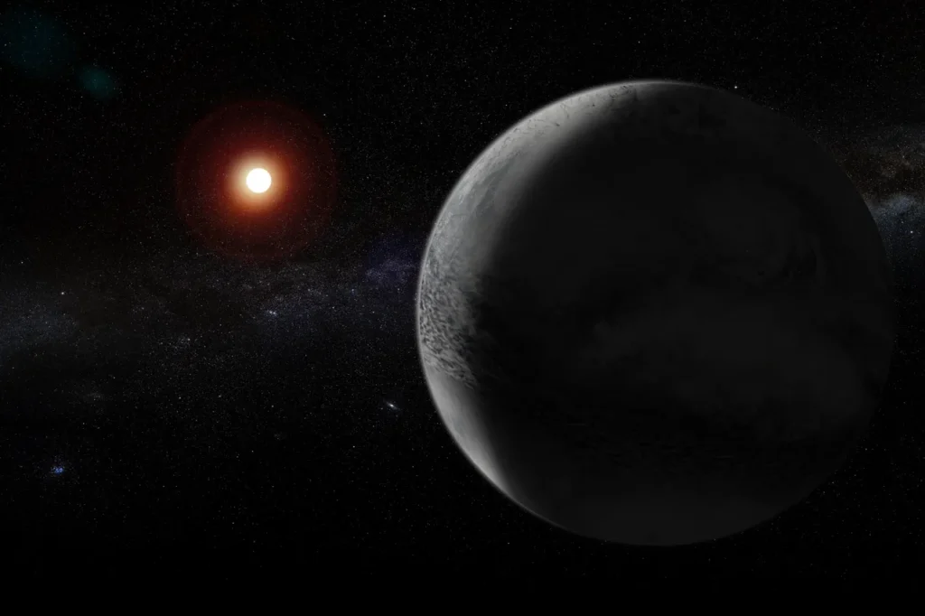 K2-18b e o futuro da busca por vida: novos horizontes na astrobiologia observacional 1 Exoplaneta K2-18b pode conter a primeira evidência de vida fora do Sistema Solar - Impressão artística por A. Stelter (Wikimedia)