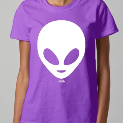 Camiseta Baby Long de alienígena/ET Grande - Linha Cores - Algodão