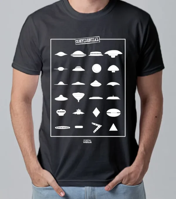 Camiseta Formas dos Óvnis (UFO Shapes) - Linha Cores - Algodão